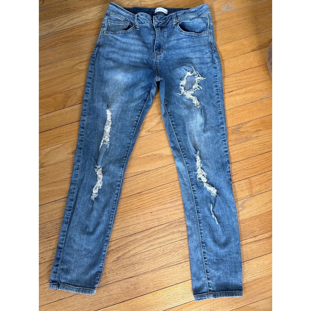 Altar'd State Distressed Skinny Jeans Size 27 Medium Wash Ripped Denim Stretch